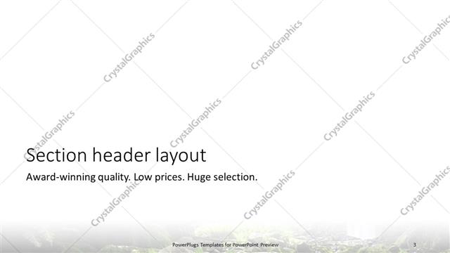 Section Header presentation slide layout
