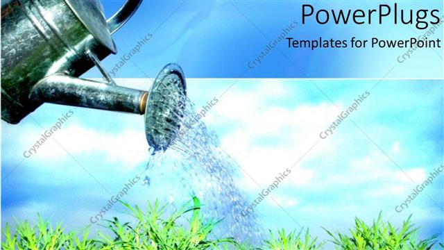  Presentation with skies - Watering the garden plants growing blue skies