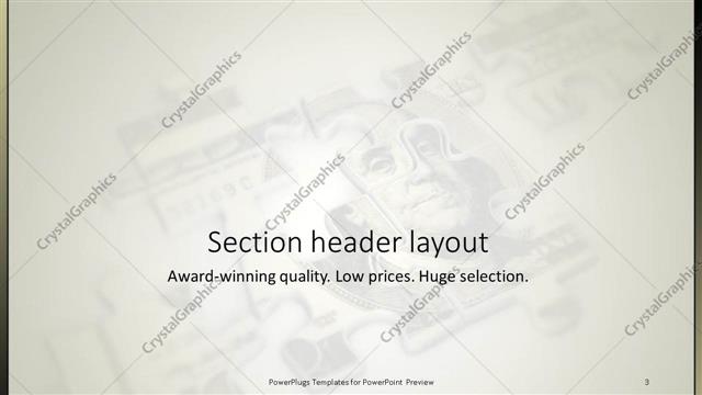 Section Header presentation slide layout