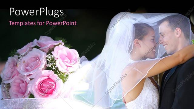  Presentation with wedding - A wedding couple with a number of flowers in the background