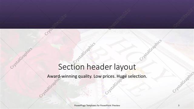 Section Header presentation slide layout