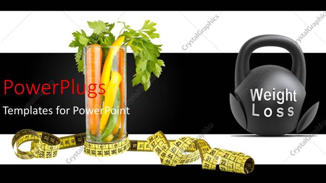  Presentation with loss - A measurin tape and a black object with text that spells out the words 