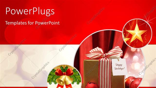  Presentation with well - A well wrapped christmas gift on a blurry background
