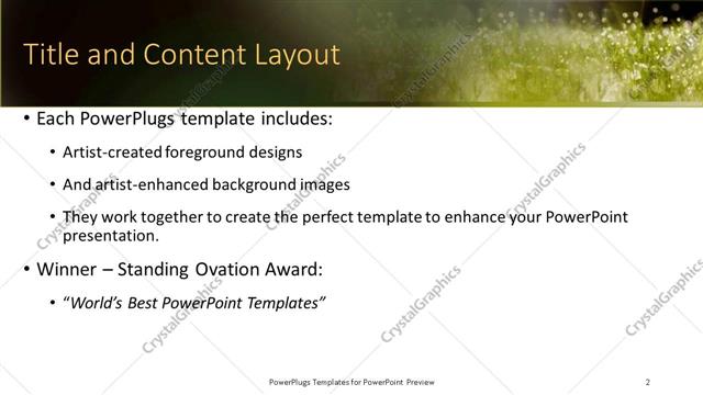 Title and Content presentation slide layout