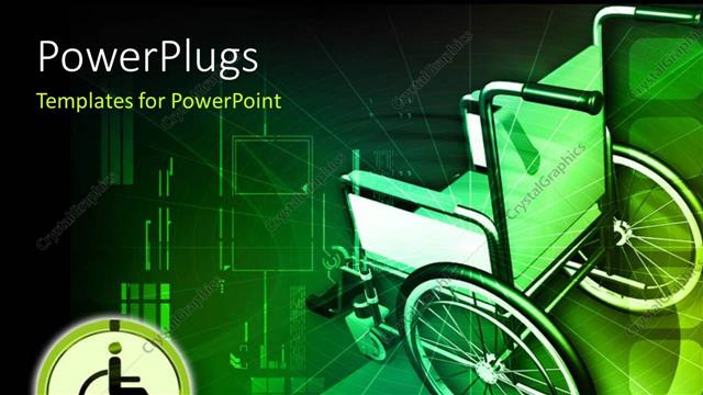  Presentation with wheel - Wheel chair in green color background