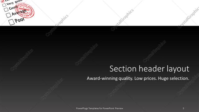 Section Header presentation slide layout