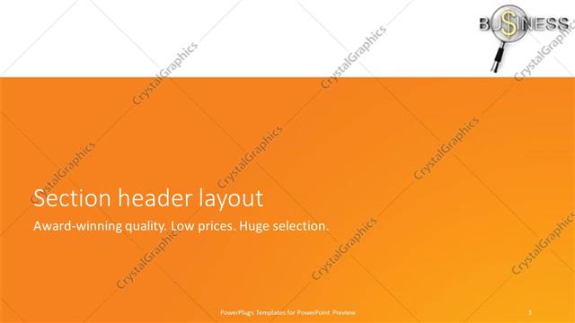 Section Header presentation slide layout