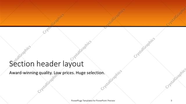 Section Header presentation slide layout