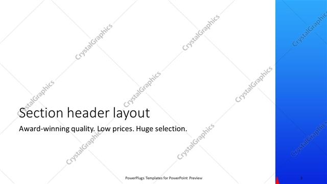 Section Header presentation slide layout