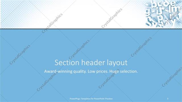Section Header presentation slide layout