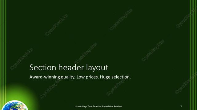 Section Header presentation slide layout