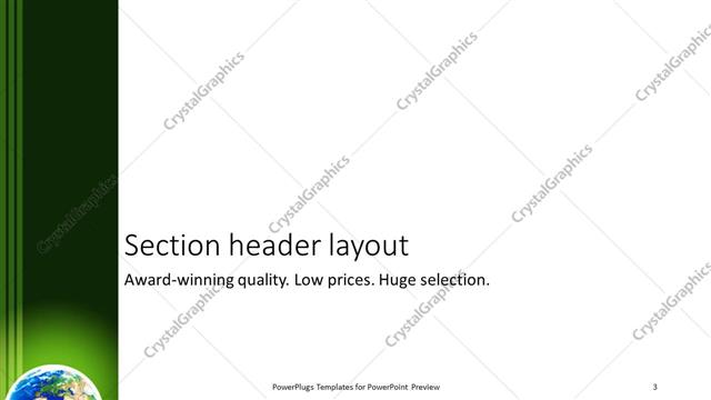 Section Header presentation slide layout