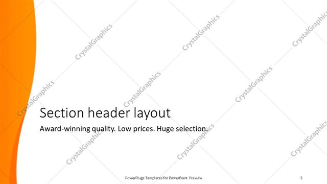 Section Header presentation slide layout