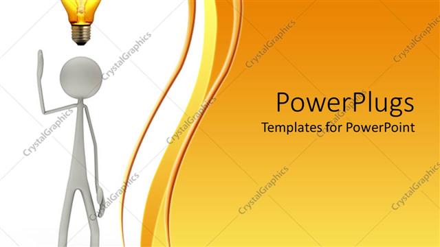  Presentation with good - White animated figure with a lit light bulb on top