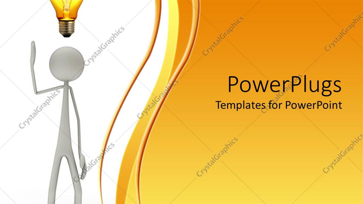 Featuring White Animated Figure with a Lit Light Bulb on Top