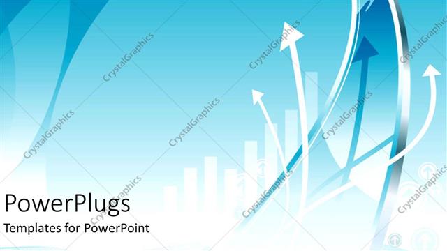  Presentation with growth - White arrows pointing up on blue background