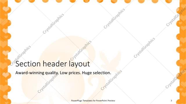 Section Header presentation slide layout