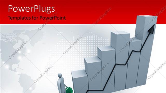  Presentation with growth chart - A white bar chart on a white colored background