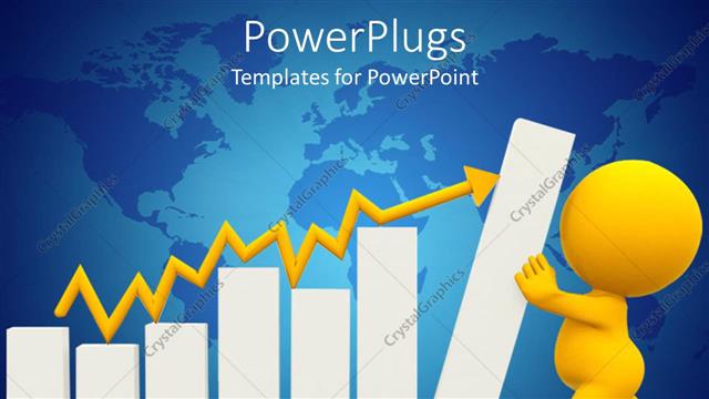  Presentation with human being - White bar charts being held by a yellow human figure