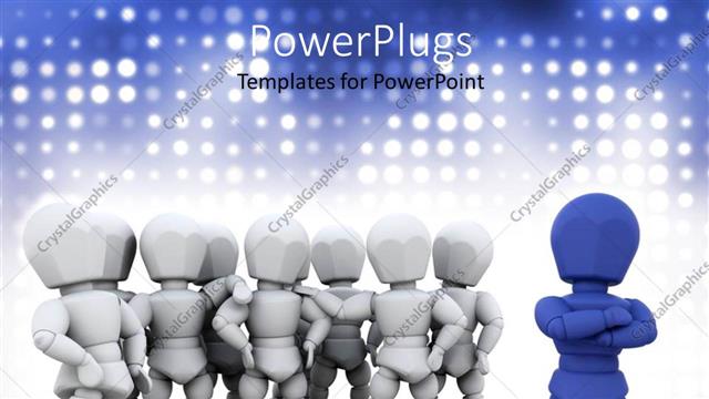  Presentation with team leader - White and blue animation of lots of human figures