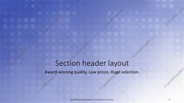 Section Header presentation slide layout