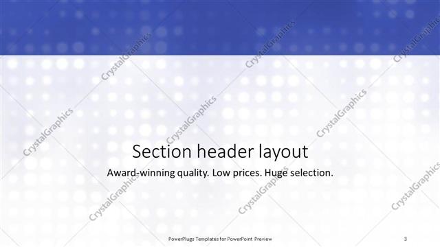 Section Header presentation slide layout