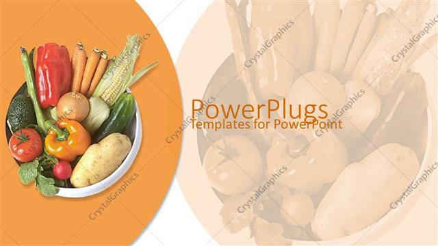  Presentation with food white - White bowl filled with fresh vegetables on orange table mat
