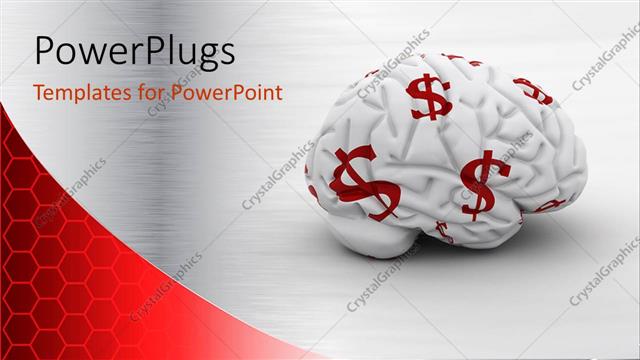  Presentation with dollar signs - White brain with red dollar signs on it money on the mind