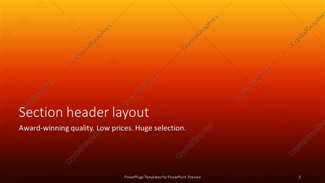 Section Header presentation slide layout