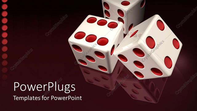  Presentation with casino - White casino dies with red dots in red background