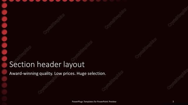 Section Header presentation slide layout