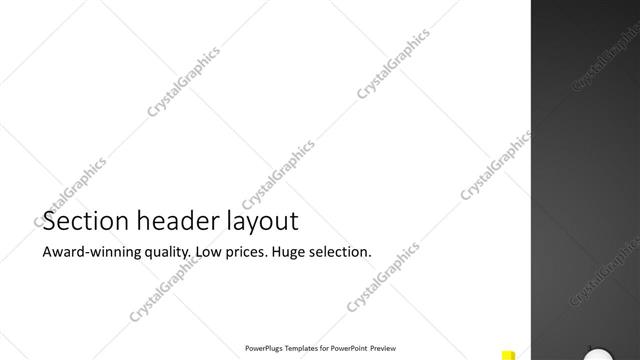 Section Header presentation slide layout