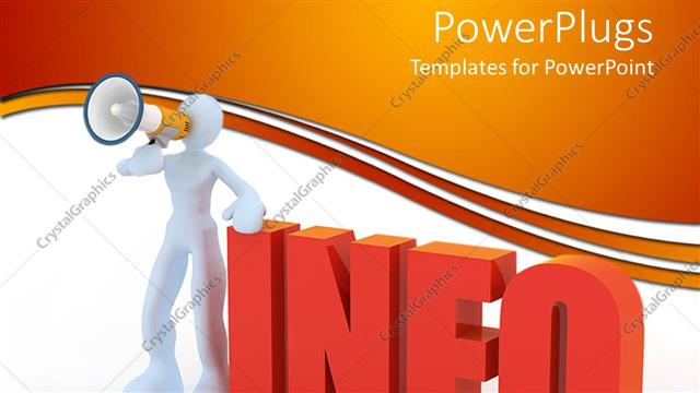  Presentation with character - A white character with a text that spells out the word 