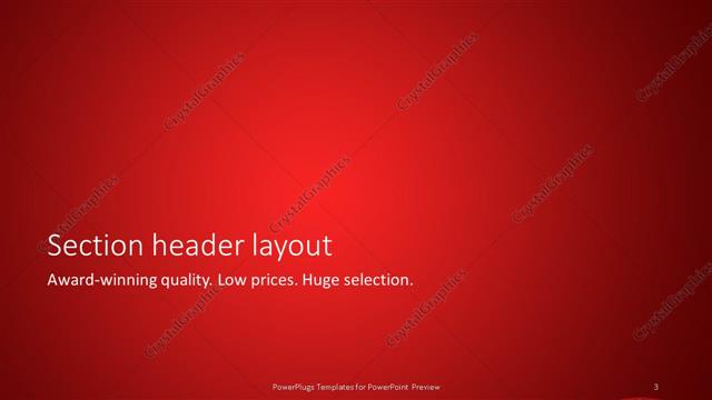 Section Header presentation slide layout