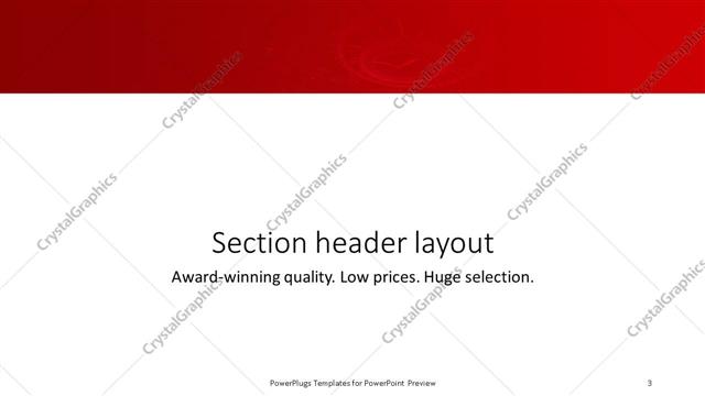 Section Header presentation slide layout
