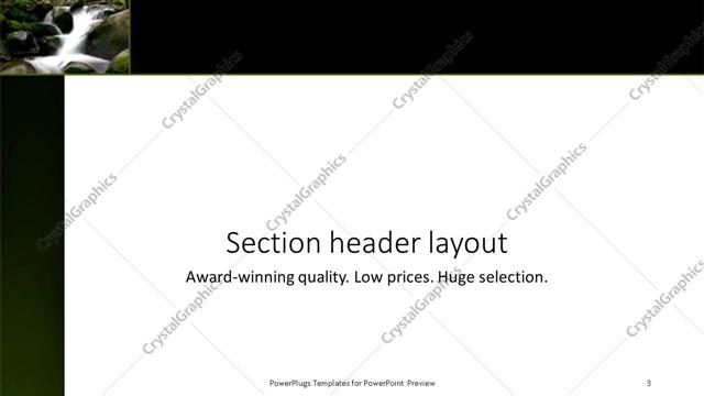Section Header presentation slide layout