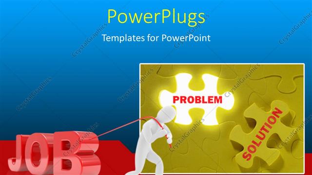  Presentation with job - A white colored 3D character pulling a text which spells out the word 