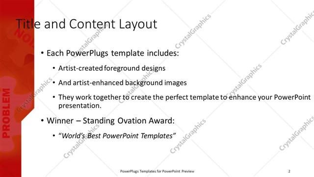 Title and Content presentation slide layout