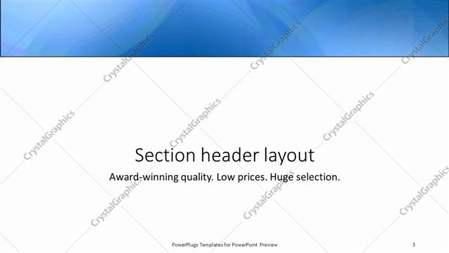 Section Header presentation slide layout