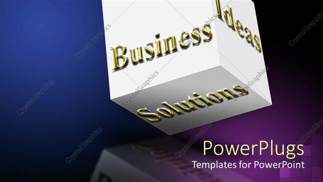  Presentation with solutions business - White cub with gold Business, Ideas and Solutions text