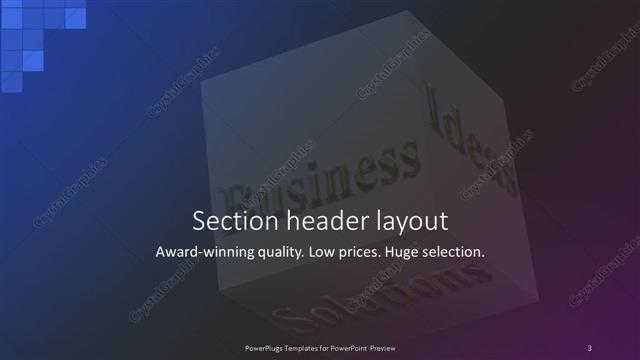 Section Header presentation slide layout