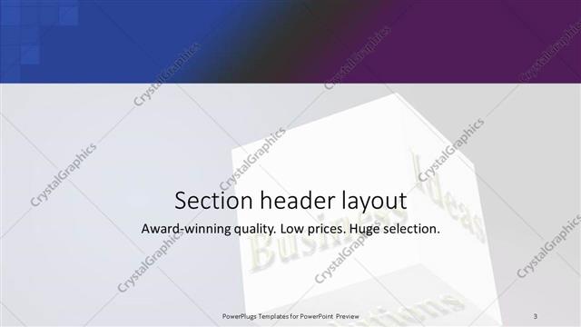 Section Header presentation slide layout