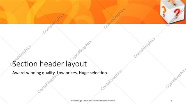 Section Header presentation slide layout