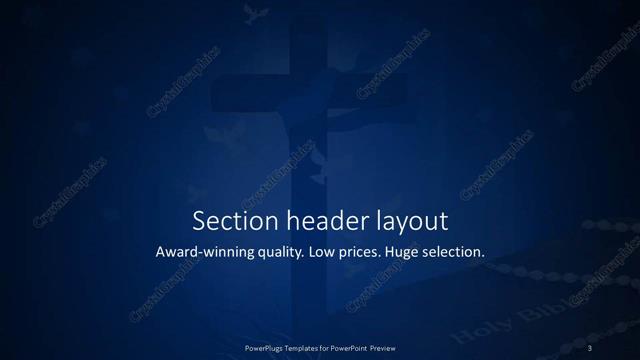 Section Header presentation slide layout