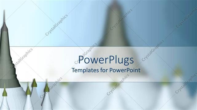  Presentation with upwards - White drawing pencils pointing upwards on blue background