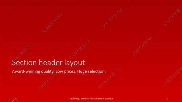 Section Header presentation slide layout