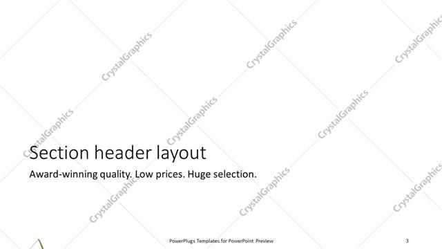 Section Header presentation slide layout