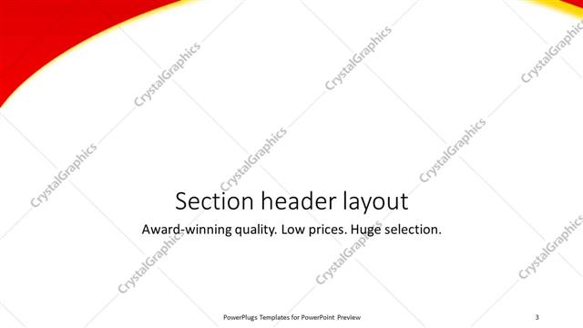 Section Header presentation slide layout