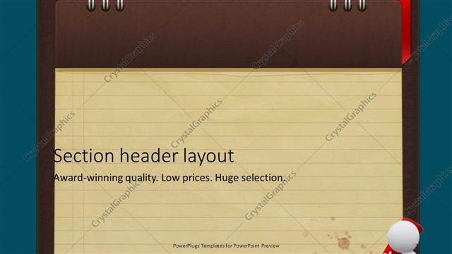 Section Header presentation slide layout