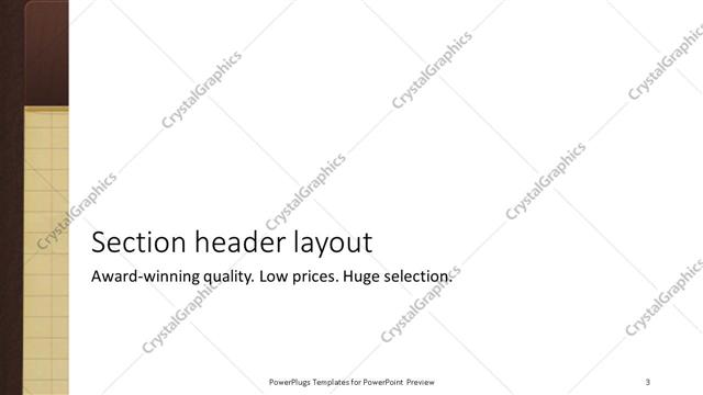 Section Header presentation slide layout